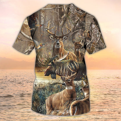 Hunting Deer Camo Tshirts, Hunting Tshirt, Deer Hunter Tshirts TO2475