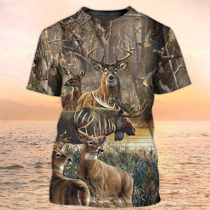 Hunting Deer Camo Tshirts, Hunting Tshirt, Deer Hunter Tshirts TO2475