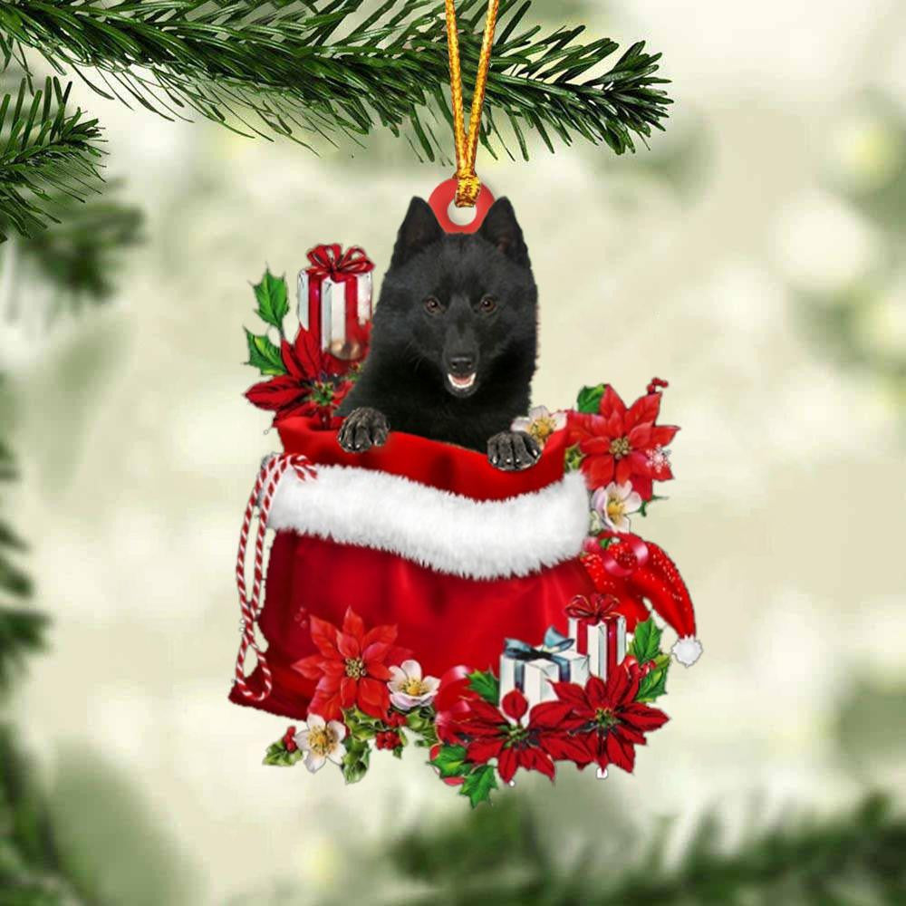 Schipperke In Gift Bag Christmas Ornament for Dog Lovers Made by Acrylic SO1252