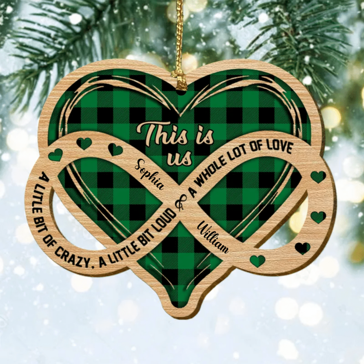 Personalized Infinity Love Couple Wood Ornament, A whole lot of Love Ornament for Him OO2932