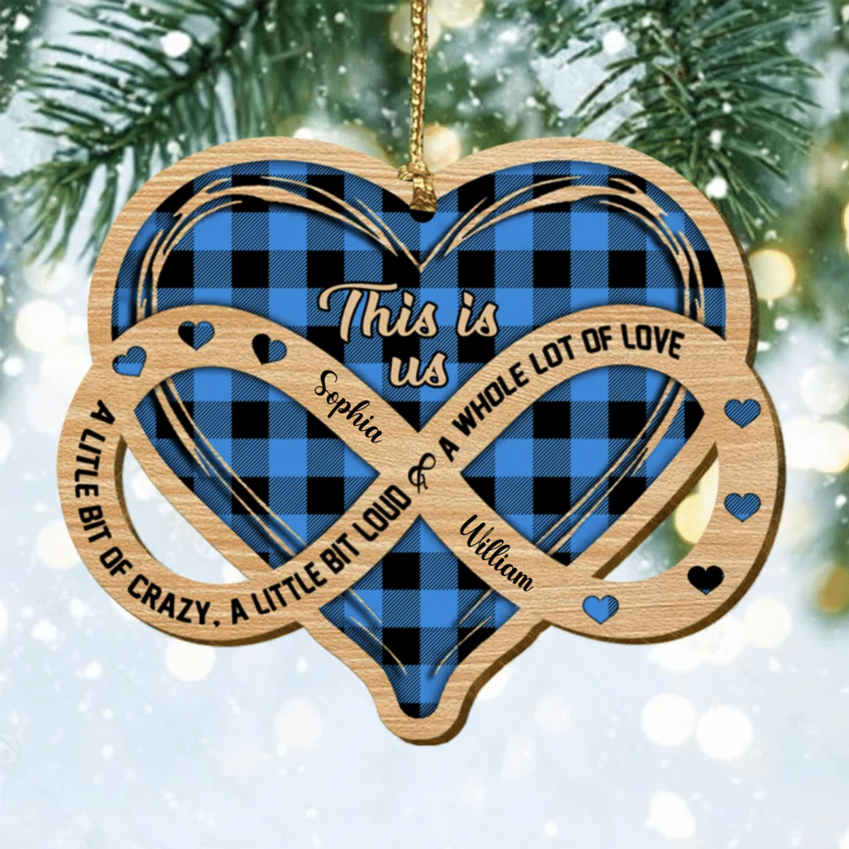 Personalized Infinity Love Couple Wood Ornament, A whole lot of Love Ornament for Him OO2932