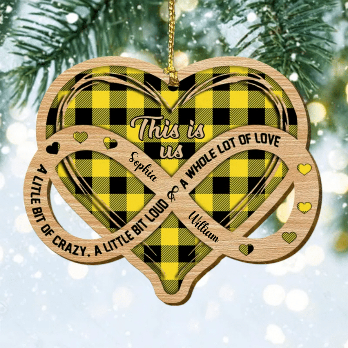 Personalized Infinity Love Couple Wood Ornament, A whole lot of Love Ornament for Him OO2932