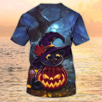 Cute Cat Halloween Night Shirt Halloween Shirt For Cat Lover Halloween Gift For Her TO1984