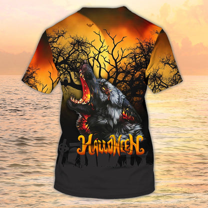 Wolf Halloween 3D T Shirt Halloween Tshirt For Him Best Gift Halloween TO1985