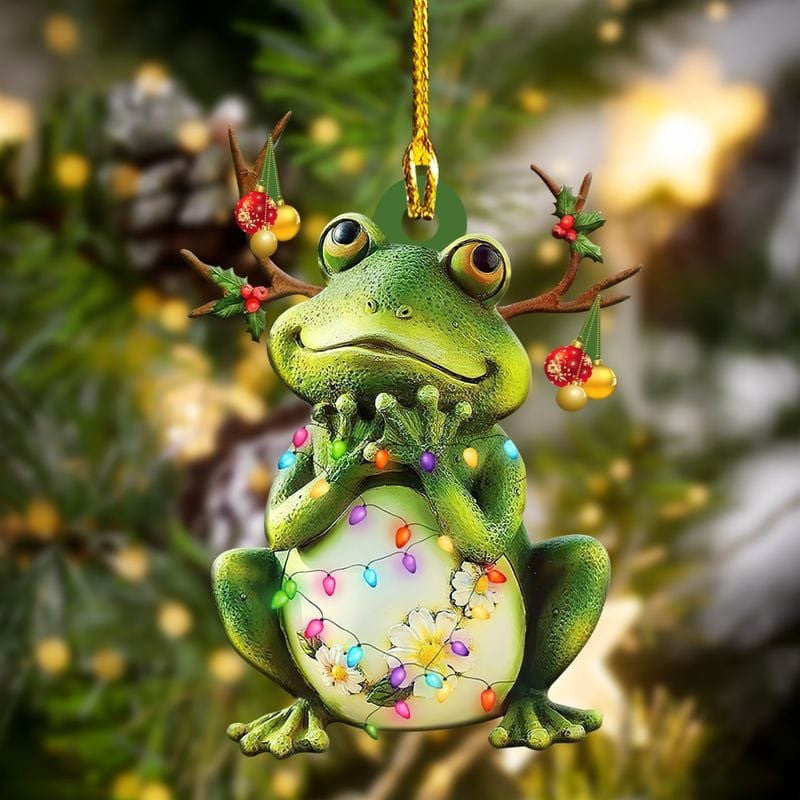 Frog Custom Shape Acrylic Christmas Ornament for Frog Lovers SO0784