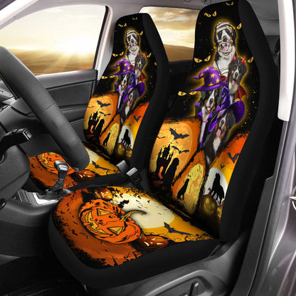 Bernese Mountain Dog Halloween Pumpkin Scary Car Seat Covers SO0342