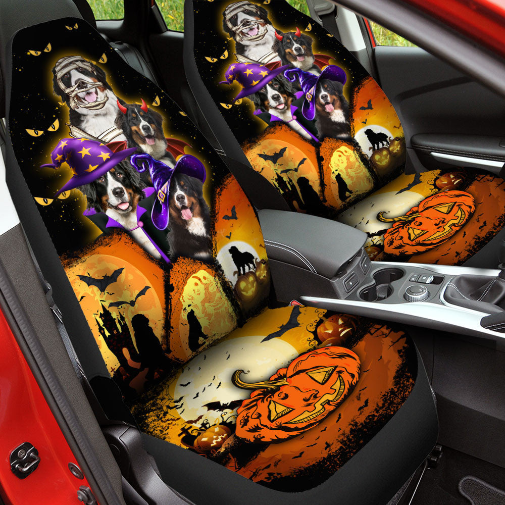 Bernese Mountain Dog Halloween Pumpkin Scary Car Seat Covers SO0342