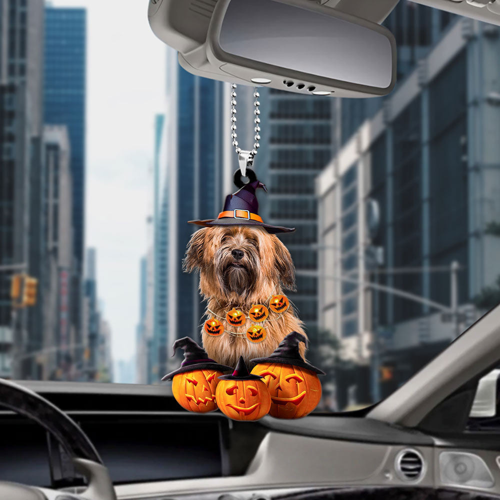 Havanese Dog Halloween Pumpkin Scary Car Ornament OO1305