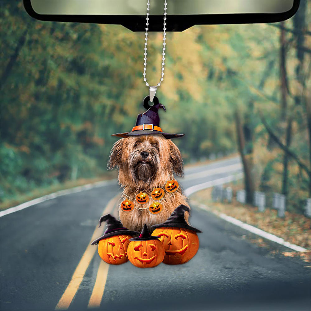 Havanese Dog Halloween Pumpkin Scary Car Ornament OO1305