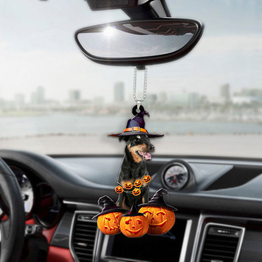 Jagdterrier Dog Halloween Pumpkin Scary Car Ornament OO1308