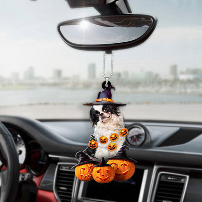 Japanese Chin Dog Halloween Pumpkin Scary Car Ornament OO1309