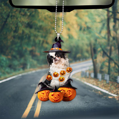 Japanese Chin Dog Halloween Pumpkin Scary Car Ornament OO1309