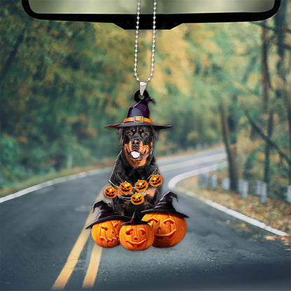 Rottweiler Halloween Pumpkin Scary Car Ornament OO1324