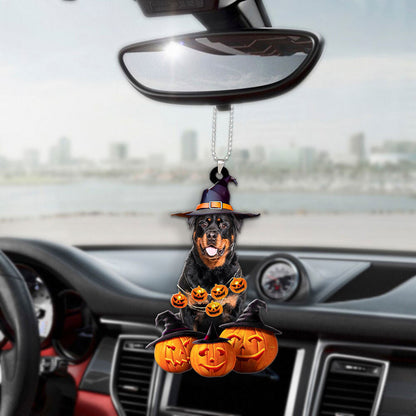 Rottweiler Halloween Pumpkin Scary Car Ornament OO1324