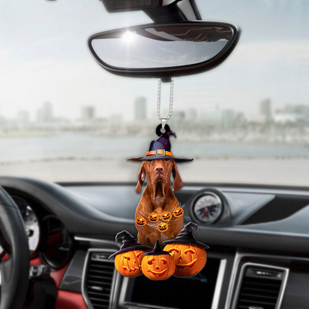 Vizsla Halloween Pumpkin Scary Car Ornament OO1331