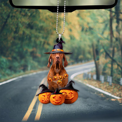 Vizsla Halloween Pumpkin Scary Car Ornament OO1331