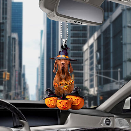 Vizsla Halloween Pumpkin Scary Car Ornament OO1331