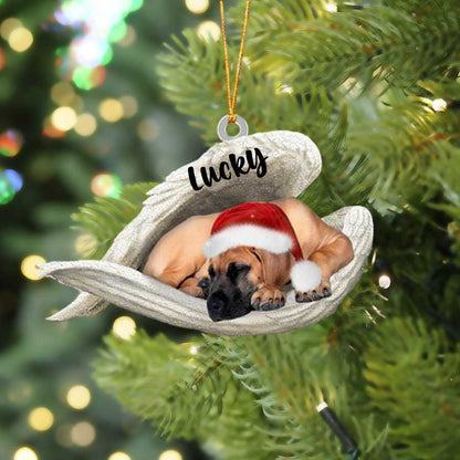 Custom Great Dane Sleeping Angel Christmas Flat Acrylic Dog Ornament Memorial Dog Gift SO1246