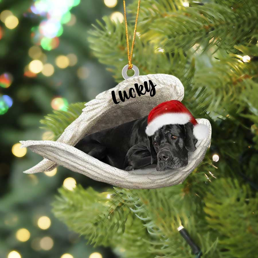 Custom Great Dane Sleeping Angel Christmas Flat Acrylic Dog Ornament Memorial Dog Gift SO1246