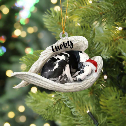 Custom Great Dane Sleeping Angel Christmas Flat Acrylic Dog Ornament Memorial Dog Gift SO1246