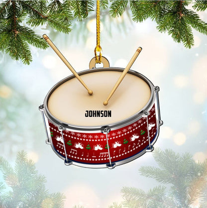 Personalized Bass Drum Instrument Custom Shaped Flat Acrylic Ornament OO2464