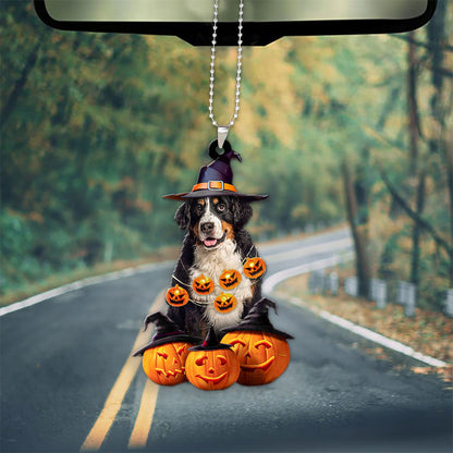 Bernese Mountain Dog Halloween Pumpkin Scary Car Ornament OO1281