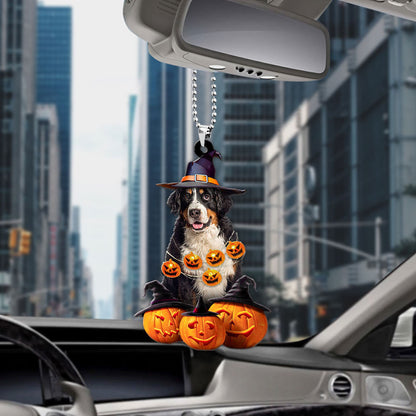 Bernese Mountain Dog Halloween Pumpkin Scary Car Ornament OO1281