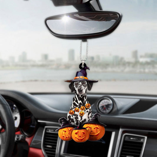 Dalmatian Dog Halloween Pumpkin Scary Car Ornament OO1298