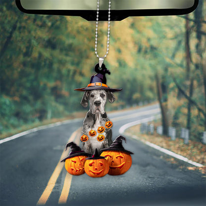 Great Dane Dog Halloween Pumpkin Scary Car Ornament OO1303