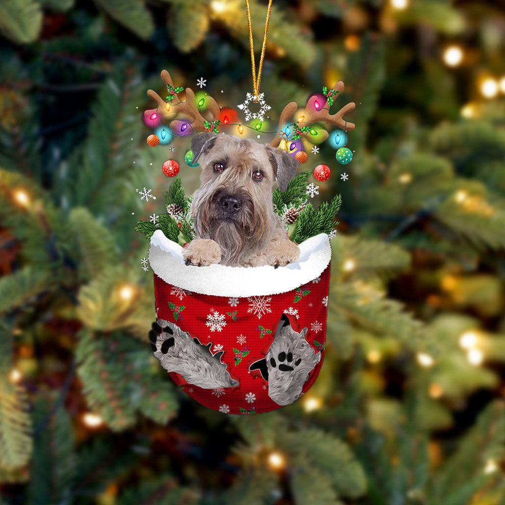 Wheaten Terrier In Snow Pocket Christmas Ornament Flat Acrylic Dog Ornament SO1240