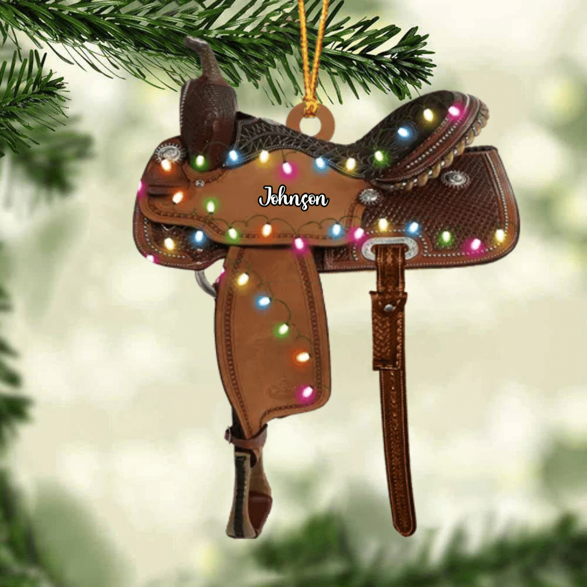 Personalized Horse Saddle For Horse Lovers Riding Horse Ornament Flat Acrylic Horse Ornament OO2294