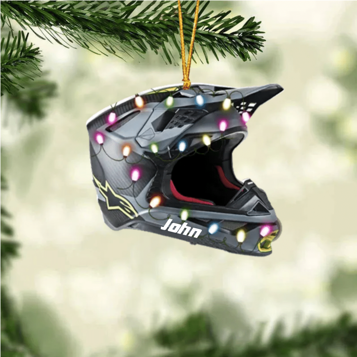 Personalized Motocross Helmet Ornament, Flat Custom Shaped Acrylic Ornament for Motocross Lovers OO2293