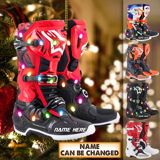 Personalized Ornament Motocross Boots Custom Shaped Acrylic Ornament for Motocross Lovers OO2292