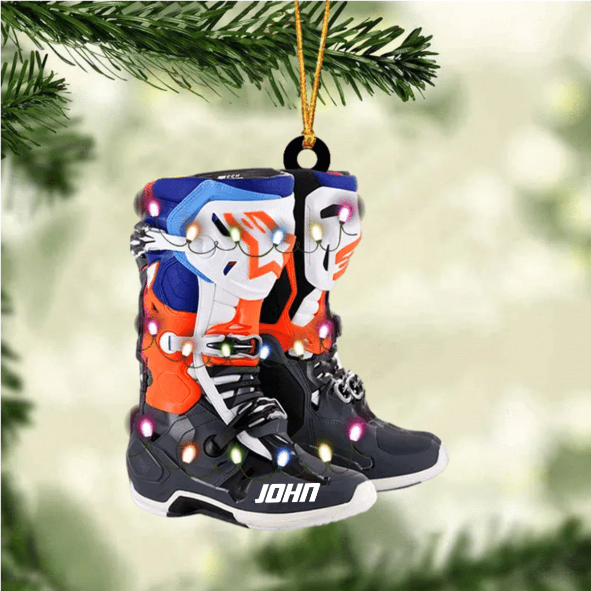 Personalized Ornament Motocross Boots Custom Shaped Acrylic Ornament for Motocross Lovers OO2292