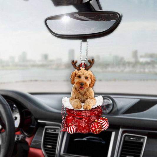 Cavapoo In Snow Pocket Christmas Car Hanging Ornament Lasfour Ornaments OO1208