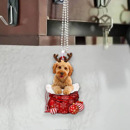 Cavapoo In Snow Pocket Christmas Car Hanging Ornament Lasfour Ornaments OO1208