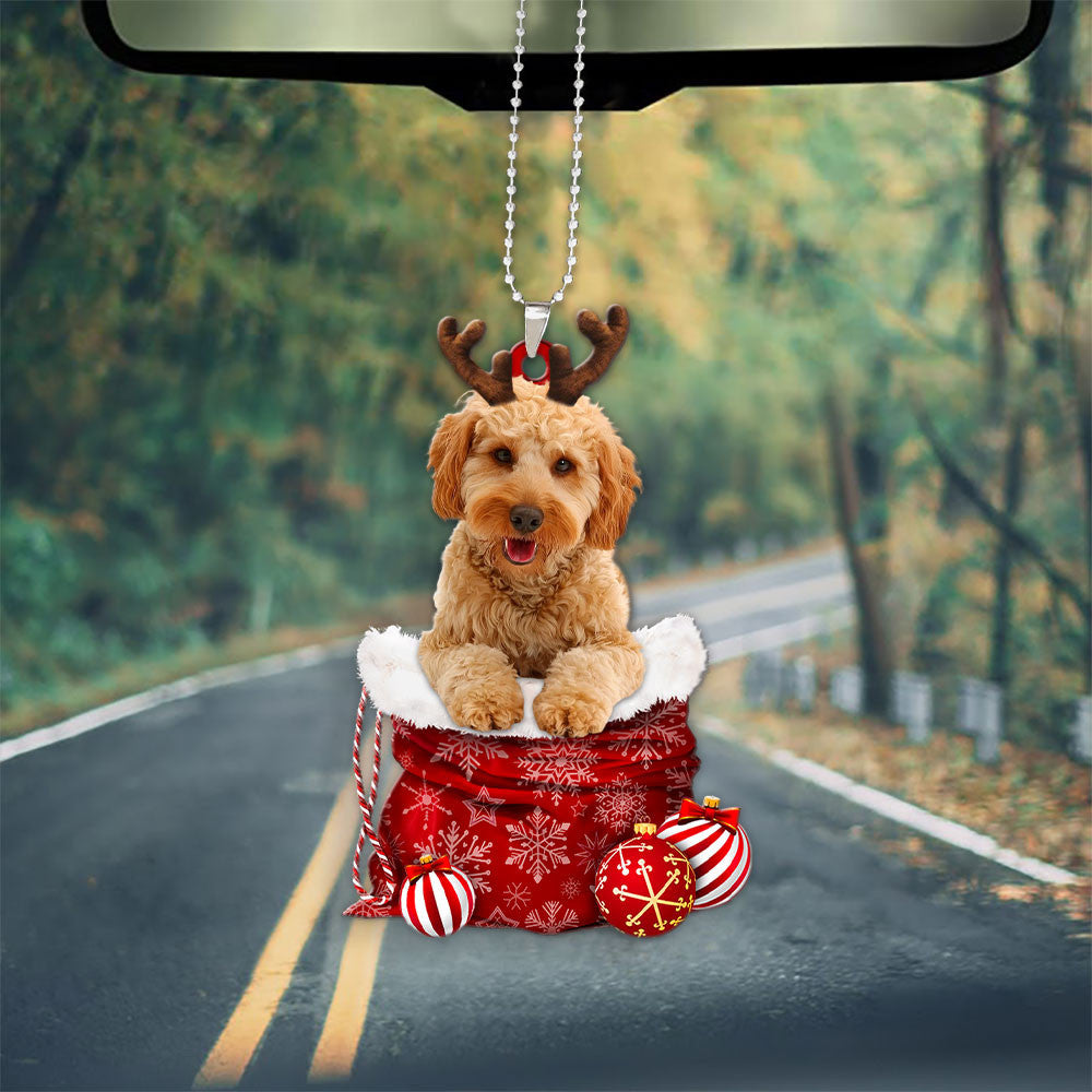 Cavapoo In Snow Pocket Christmas Car Hanging Ornament Lasfour Ornaments OO1208