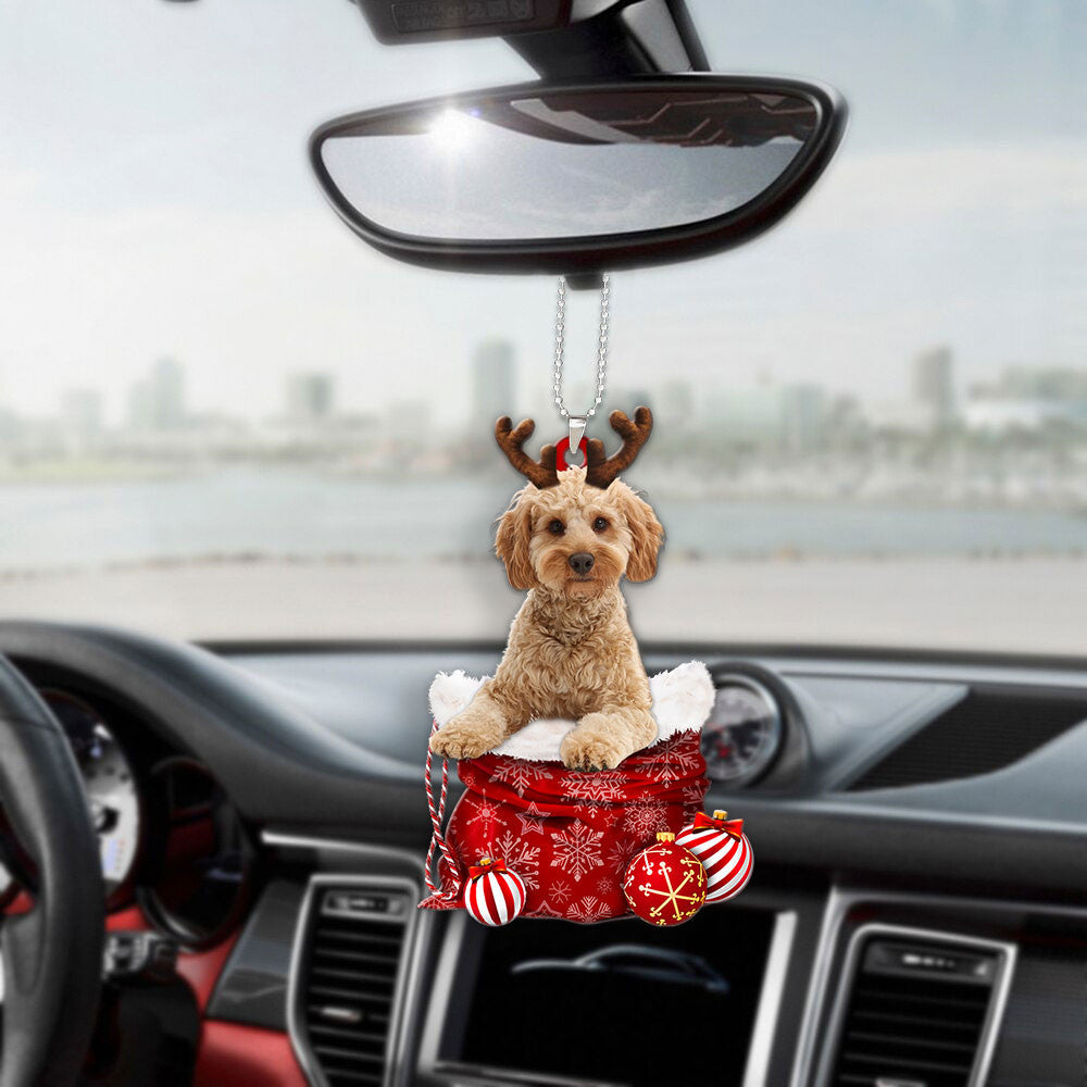 Cockapoo In Snow Pocket Christmas Car Hanging Ornament Lasfour Ornaments OO1211