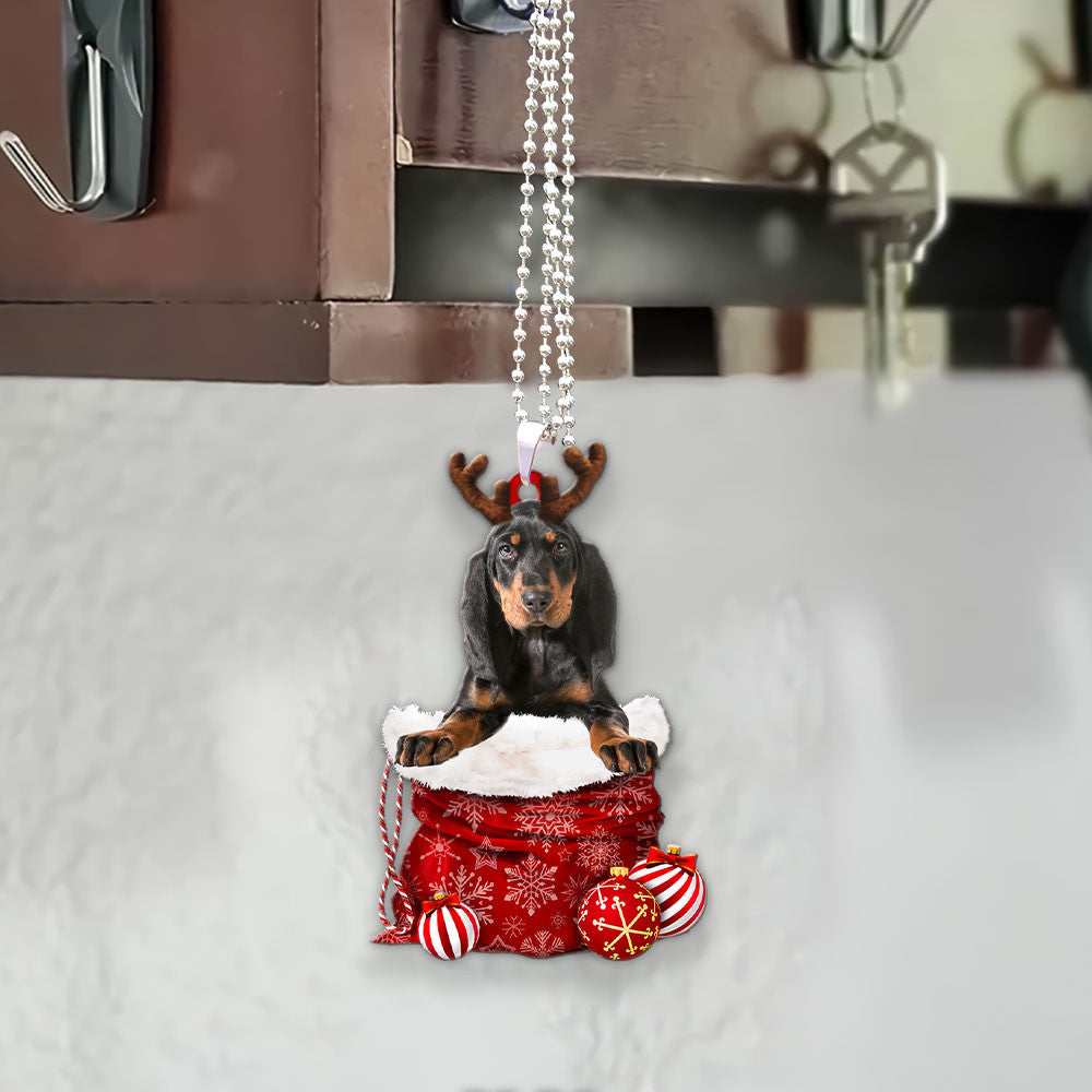 Coonhound In Snow Pocket Christmas Car Hanging Ornament Lasfour Ornaments OO1213