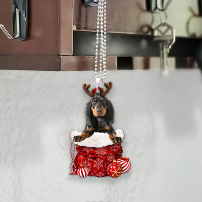 Coonhound In Snow Pocket Christmas Car Hanging Ornament Lasfour Ornaments OO1213