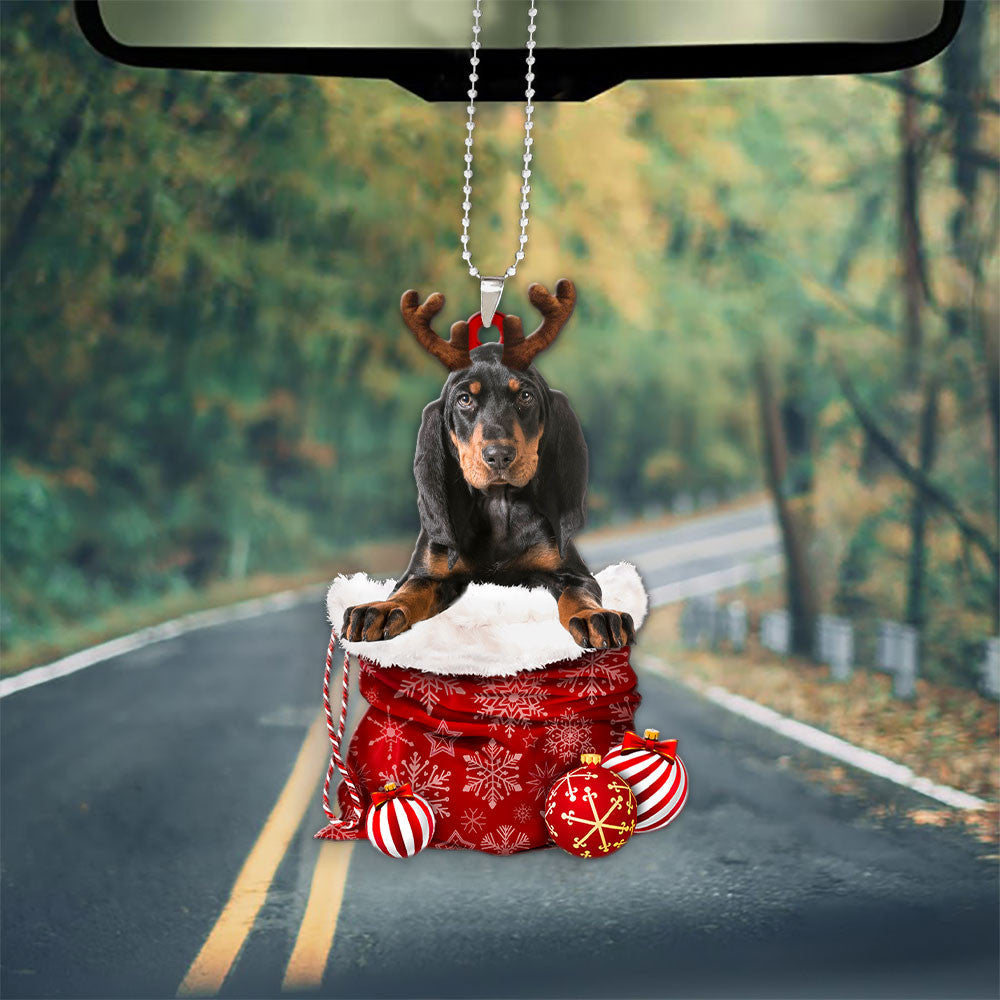 Coonhound In Snow Pocket Christmas Car Hanging Ornament Lasfour Ornaments OO1213