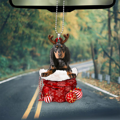 Coonhound In Snow Pocket Christmas Car Hanging Ornament Lasfour Ornaments OO1213