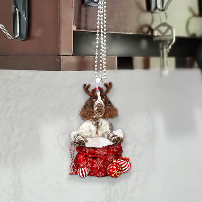 English Springer Spaniel In Snow Pocket Christmas Car Hanging Ornament Lasfour Ornaments OO1218