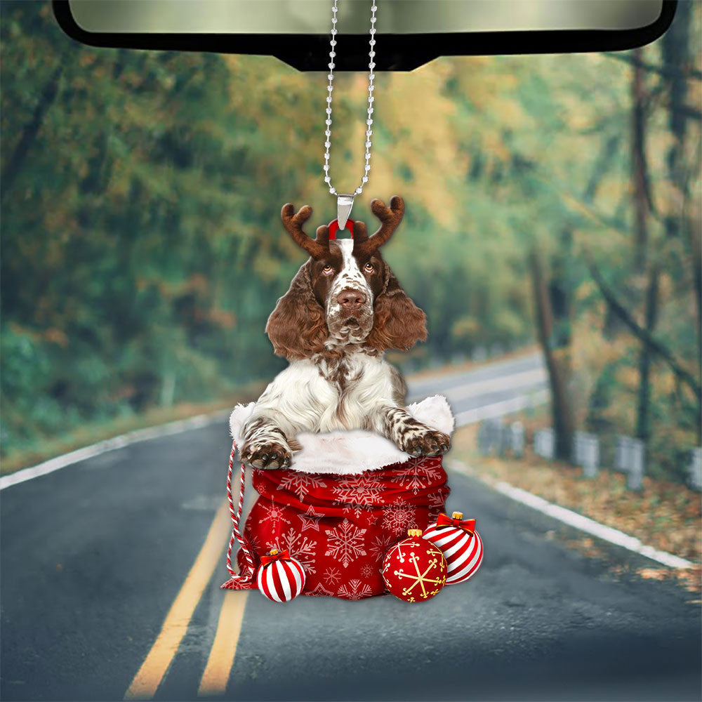 English Springer Spaniel In Snow Pocket Christmas Car Hanging Ornament Lasfour Ornaments OO1218