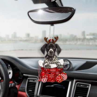 German Shorthaired Pointer In Snow Pocket Christmas Car Hanging Ornament Lasfour Ornaments OO1219