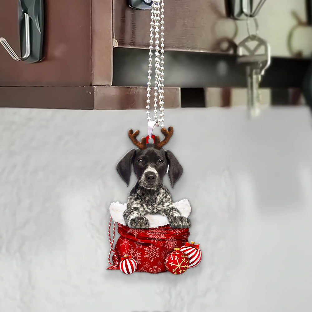 German Shorthaired Pointer In Snow Pocket Christmas Car Hanging Ornament Lasfour Ornaments OO1219