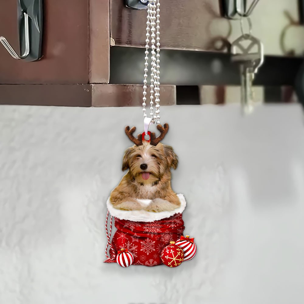 Havanese In Snow Pocket Christmas Car Hanging Ornament Lasfour Ornaments OO1222