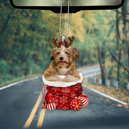 Havanese In Snow Pocket Christmas Car Hanging Ornament Lasfour Ornaments OO1222