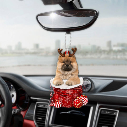 Chow Chow In Snow Pocket Christmas Car Hanging Ornament Lasfour Ornaments OO1210