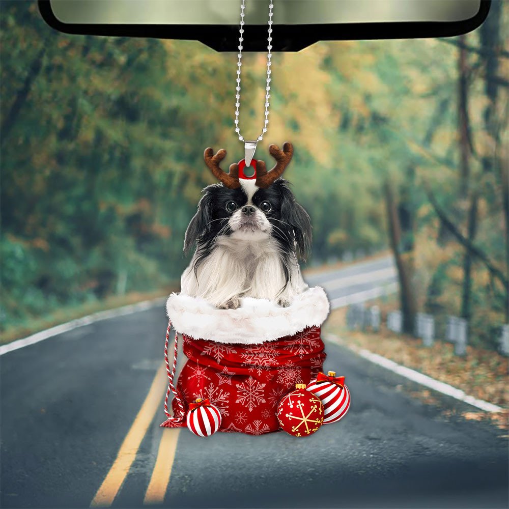 Japanese Chin In Snow Pocket Christmas Car Hanging Ornament Lasfour Ornaments SO1508